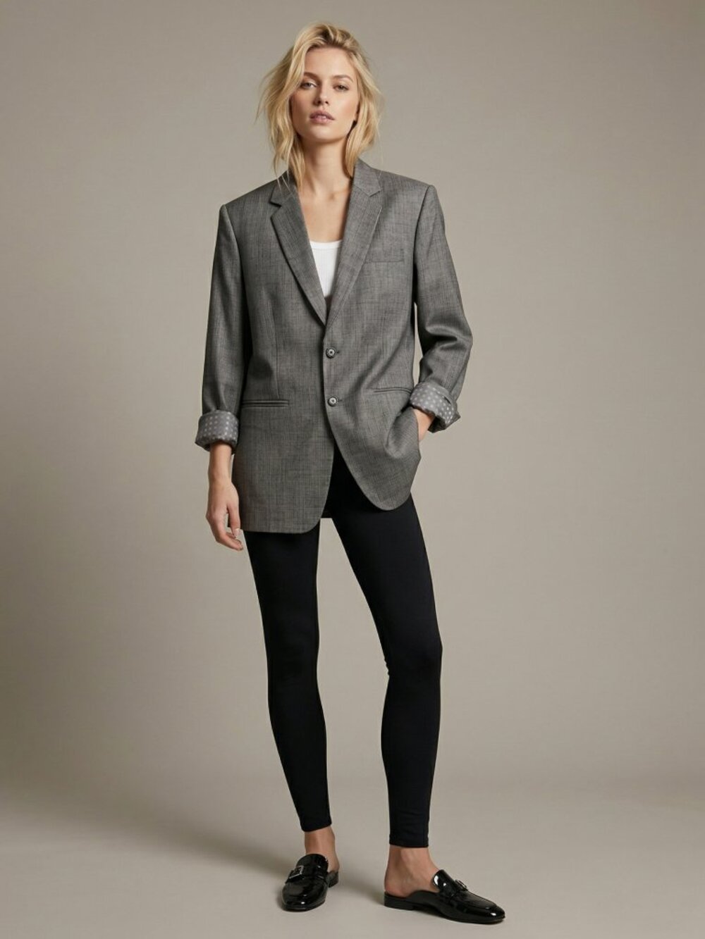 Custom Tailored Men’s Brown Gray Blazer Smooth Suiting Fabric Double Vent